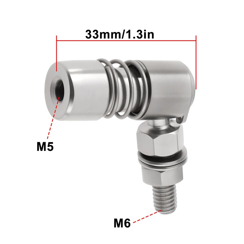 Briny River M6 Marine Ball Joint Connection Fitting for Outboard