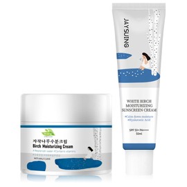 Moisturising Sunscreen with Birch Juice, SPF 50 PA++++ Korean Sunscreen, Birch Juice Moisturising Cream, Matting Sun Cream, No White Tint, Strong UV Protection, Sea-Friendly and Reef-Proof (2)