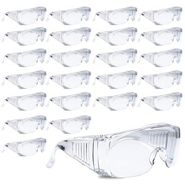 Aqulius OTG Safety Glasses - Fog-Proof & Anti-Fog Polycarbonate Lenses - Low-Profile Safety Goggles Over Glasses & Sideshields - Over-Prescription Protective Eyewear - 24 Pack, Unisex
