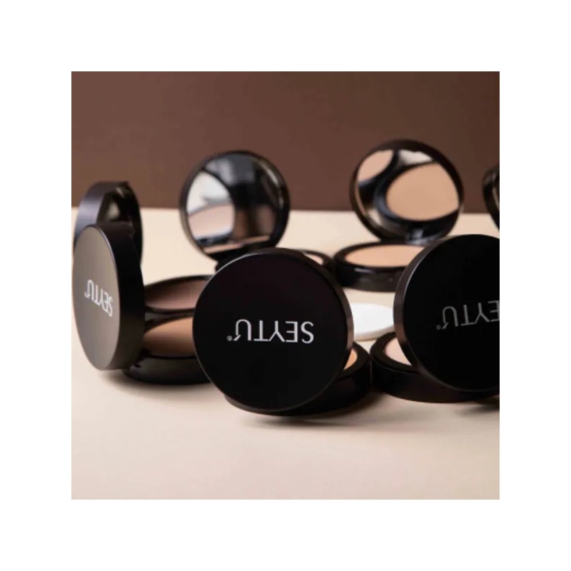 Maquillaje Compacto 2 En 1. Seytú A Prueba De Agua