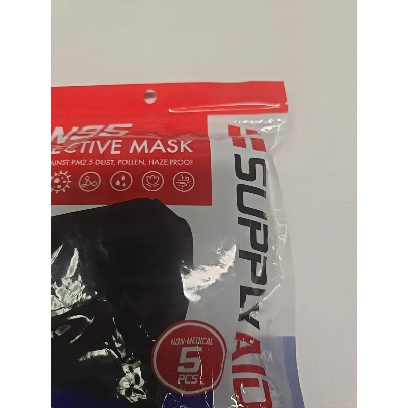 kn95 SupplyAID 5-Pack KN95 Protective Face CE/ECM Certified GB2626 Standard
