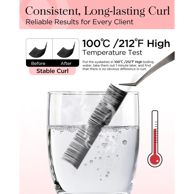 BEYELIAN Ellipse Flat Eyelash Extension, 16 Rows 0.20mm C Curl