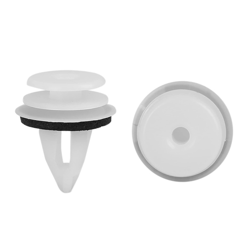 X AUTOHAUX 20pcs Car Plastic White Retainer Rivet Fastener Clips