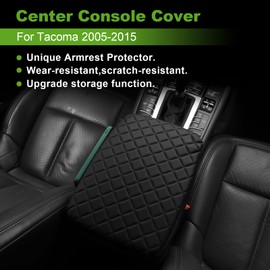 SDPVorn Console Cover for Toyota Tacoma 2005-2015 Armrest Cover Leather Center Console Cover Organizer Console Pad Arm Rest Cushion Padding for Tacoma Accessories 05-15