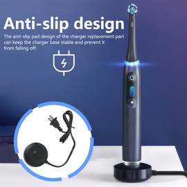 Updated Electric Toothbrush Charger for Oral B iO 9 Charger Adopt, Charging Base for 3768 Oral B iO Series 9/8/7, Waterproof Portable Black Adapter