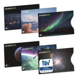 peoplesbest Parent-TÜV Approved RFID & NFC Blocker Credit Card Protective Case (Pack of 6) | Sturdy EC Card Case Against Data Theft and Unauthorized Reading | Super Thin & Tear-Resistant for 100% Data