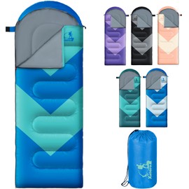 Sleeping Bags for Adults,Camping Sleeping Bag for Girls Boys,3 Season Warm & Cool Weather Lightweight Waterproof Camping Sleeping Bag for Camping Hiking Outdoor Travel - Azure