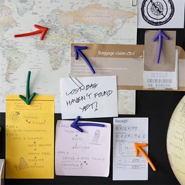 Magnetic Arrows, Pack of 12, 5.5 cm, Coloured Marking Arrows, Primary School Teacher Supplies, with 100 Sticky Notes, for Presentations, Office & Home