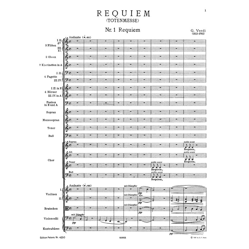 Requiem (1874) (Full Score): Conductor Score (Edition Peters)