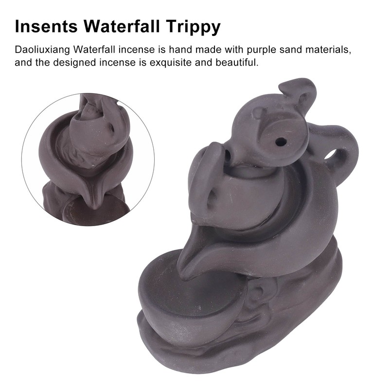 Insence Waterwall Antique Purple Sand Auspicious Cloud Teapot Backflow Sandalwood