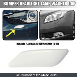 X AUTOHAUX BKC6-51-8H1 Car Left Bumper Headlight Washer Nozzle Cover White