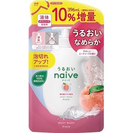Kracie Naive Body Soap, Peach Leaf Extract, Refill, 13.6 fl oz (396 ml)