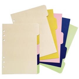 DY.2ten Divider Cards, A5 Paper, Index Cards, 6 Holes, 5 Stacks, 2 Pairs, 10 Pieces, 5 Colors, File, Index Sheet, Divider, a5, For Notebooks, Journals, Learning, Office Supplies