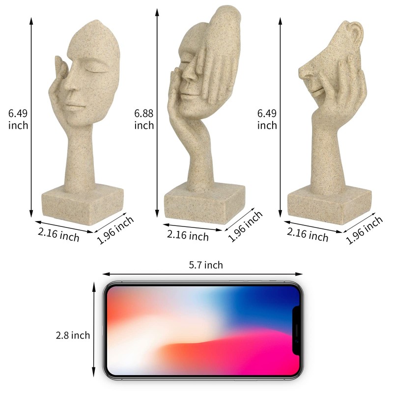 prosfalt 3 Pcs Thinker Statue,Modern Home Resin Sculptures,Collectible Figurines for