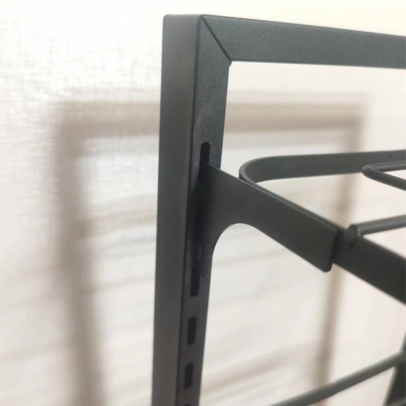 Kitchen Storage Shelf Carbon Steel Multilayer Black Pot and Pan