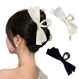 papasgix - Pinzas para el cabello con lazo grande para mujer, lazos para el cabello para mujer, lazos de terciopelo grandes, pinzas antideslizantes para mandíbula para niñas, accesorios para el