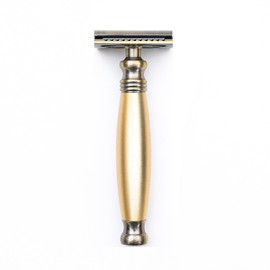 FREED Bronze Series Double Edge Safety Razor,Aluminum alloy material with 10 Japanese 6cr13 Stainless Steel Blade,it's the best gift for men, fathers, or birthday (Gold)