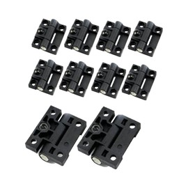 S.fields.inc Flat Torque Hinges Stop Hinges Set of 10 Mini Plastic Black