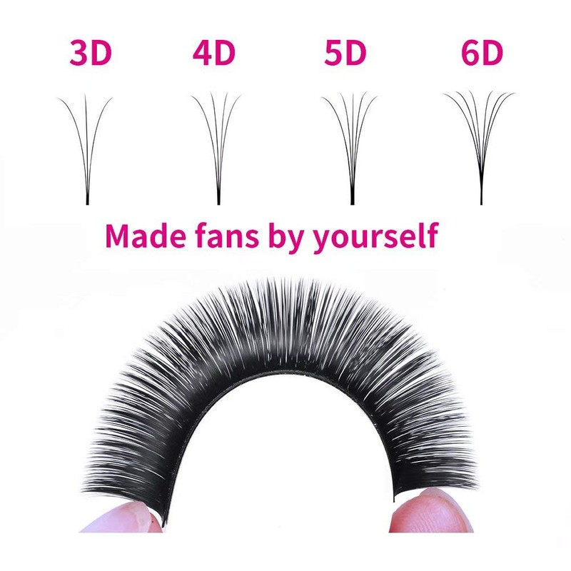 Fadlash Easy Fan Eyelash Extensions, Volume Technique Eyelashes, 0.07 mm
