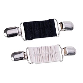 Cinch Clips for Clothing - TRACOMPAN 2-Pack Adjustable Waist Clothes Cincher Clips for Dresses, Cardigans & Jackets | Non-Slip Dress Clips (Black/White)