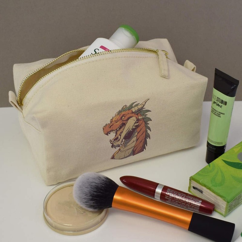 'Dragon Portrait' Canvas Wash Bag/Makeup Case (CS00044451)