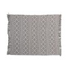 Bloomingville Recycled Cotton Jacquard Fringe, Gray Blanket Throw