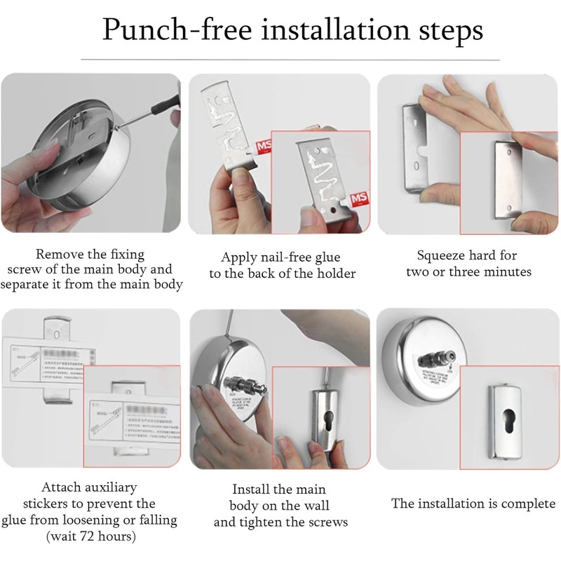 Fictory Retractable Washing Line, Invisible Washing Line, Stainless Steel Retractable