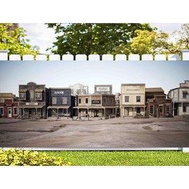 Western Garage Door Cover, 13 x 6 ft Wild West Cowboy Birthday Party Saloon Garage Door Backdrop, Farmhouse Country Banner Party Indoor Outdoor Background Decor