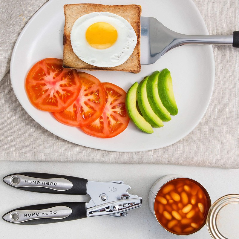 Home Hero Stainless Steel Kitchen Utensils Set - Black Handle