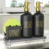 Cisily Kitchen Soap Dispenser Set Comes with Ceramics Sponge Holder,
