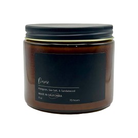 Best Candles for Men - Sea Salt, Petitgrain, & Sandalwood Scented Candle for Men, Manly Smelling Candles for Men's Bedroom, 12oz Soy Candle with 70hr Burn Time (Oasis), Amber