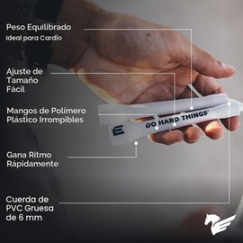 Elite Jumps Cuerda para saltar PVC 6 mm/Do Hard Things