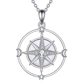 AXELUNA North Star Necklace for Women 925 Sterling Silver North Star Pendant Celestial Jewelry Gifts for Women Men