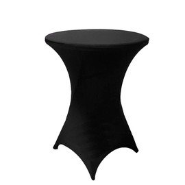 SINSSOWL Stretch Covers Bar Tables 80-85 cm Black Tablecloth Decoration for Weddings, Parties, Bars, Banquets and Events - 1 Piece, Black