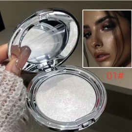 Resaltador de luz de luna blanca – Brillo de diamante impermeable para rostro y cuerpo | Acabado metálico helado con brillo ultrafino | Brillo de larg