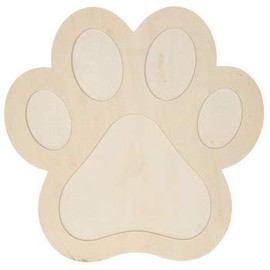 14 Inch Paw Print Wood Shape Unfinished DIY Cutout Craft Projects Home School Parties