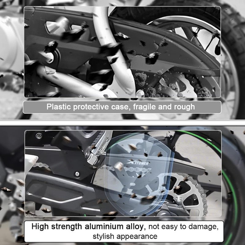 Xitomer Rear Chain Guard for Motorcycle, Black Aluminum, Fit for
