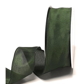 s.dekoda 2120-111 Ribbon 25 m x 40 mm Green Moss Green Wired Ribbon Gift Ribbon Decorative Ribbon