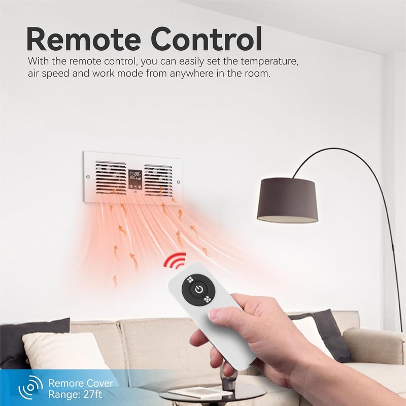 Room to Room Fan with Remote Control, 300CFM Through Wall