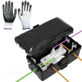 LAGAHS Weatherproof Electrical Box, IP54 Outdoor Socket Box with Insulated Gloves, Wall-Hangable Outdoor Electrical Box with 6 Cable Entry for Protect Power Strip(10.3*5.9*3.7in)