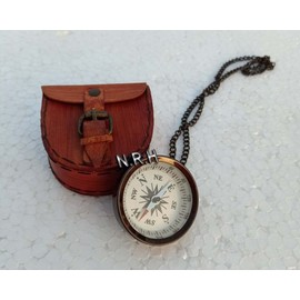 Nautical Pocket Compass with Leather Box Survival Camping Pocket Tool Custom Compass, Gift for Him, Groomsmen Gift Walking Hiking Travel Camping Gifts