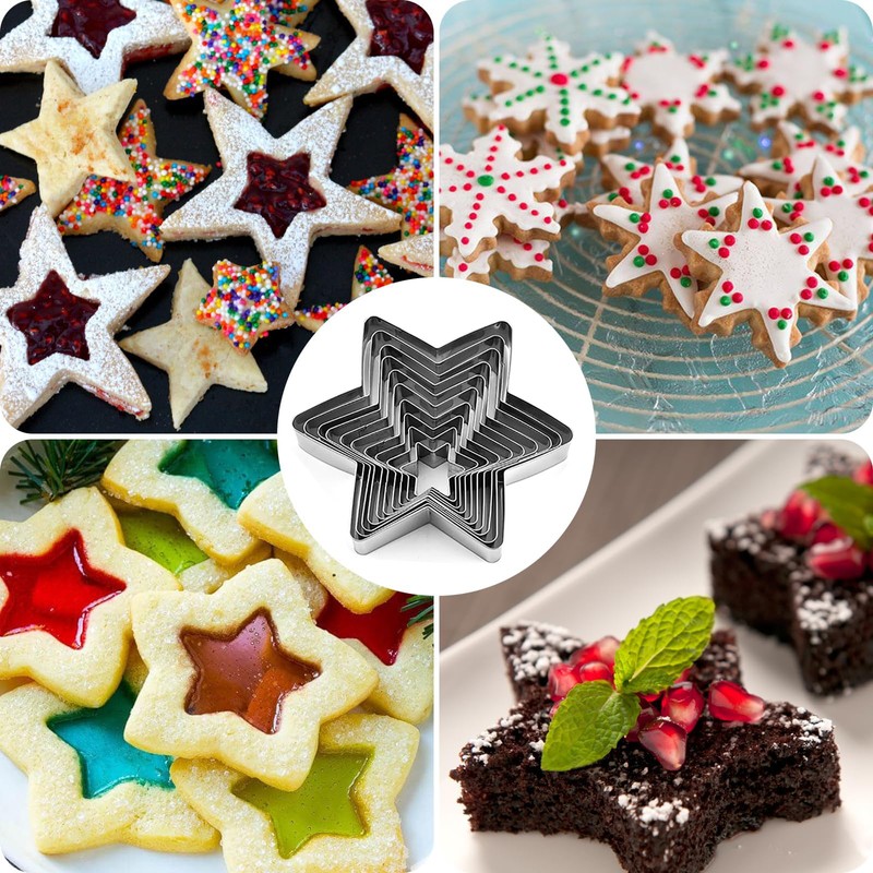 Jidyllic 10 Pcs Star Cookie Cutters Set