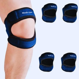 Wonder Care Adjustable Knee Brace for Knee Pain, Patella Knee Strap for Workout, Sports, Arthritis, ACL, MCL, Meniscus Tear Patellar Tendon Support Strap Men & Women Free Size (4, Blue)