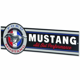 Ford Mustang All Out Performance Metal Sign - Vintage Ford Mustang Sign for Garage, Shop or Man Cave