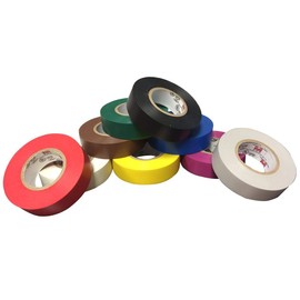 Morris Products 10 Pack Yellow Electrical Tape, Large Rolls, Each 3/4-Inch Wide and Full 60 Feet Long, 7 mil, Use for Protective Jacketing and Bundling, Great for Color Coding [Pack of 10]