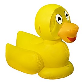 SWIMLINE ORIGINAL 9062 Giant Inflatable Lucky Ducky Pool Float Floatie Ride-On Lounge W/ Stable Legs Wings Large Rideable Blow Up Summer Beach Swimming Party Lounge Big Raft Tube Decoration Toys Kids