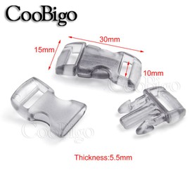 50 Pack Assorted Clear Colorful 3/8" Curve Contoured Side Release Buckle for Parachute 550 Paracord Bracelet Pets Collar Strap Webbing Sewing Accessories FLC003