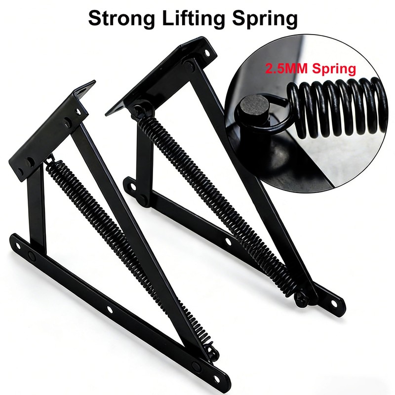 JinBoCheng 1 Pair Heavy Duty Bench Seat Hinges, Spring Lift