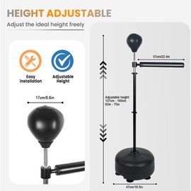 INNOLIFE Boxing Bar Height Adjustable Spinning Bar with Punching Bag Boxing Speed Trainer for Home Gym