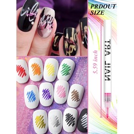 Gorvalin 12 Colors Nail Art Pens, 3D Quick Dry Nail Point Graffiti Dotting Liner Pen Sets Nail Art Painted Pen Drawing Nail Design Kit for Nail DIY Decoration